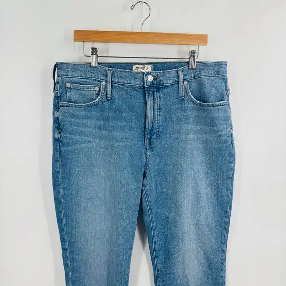 Madewell Medium Wash The Mid-Rise Perfect Vintage Jean Size Raw Hem Size 33 - Picture 6 of 13